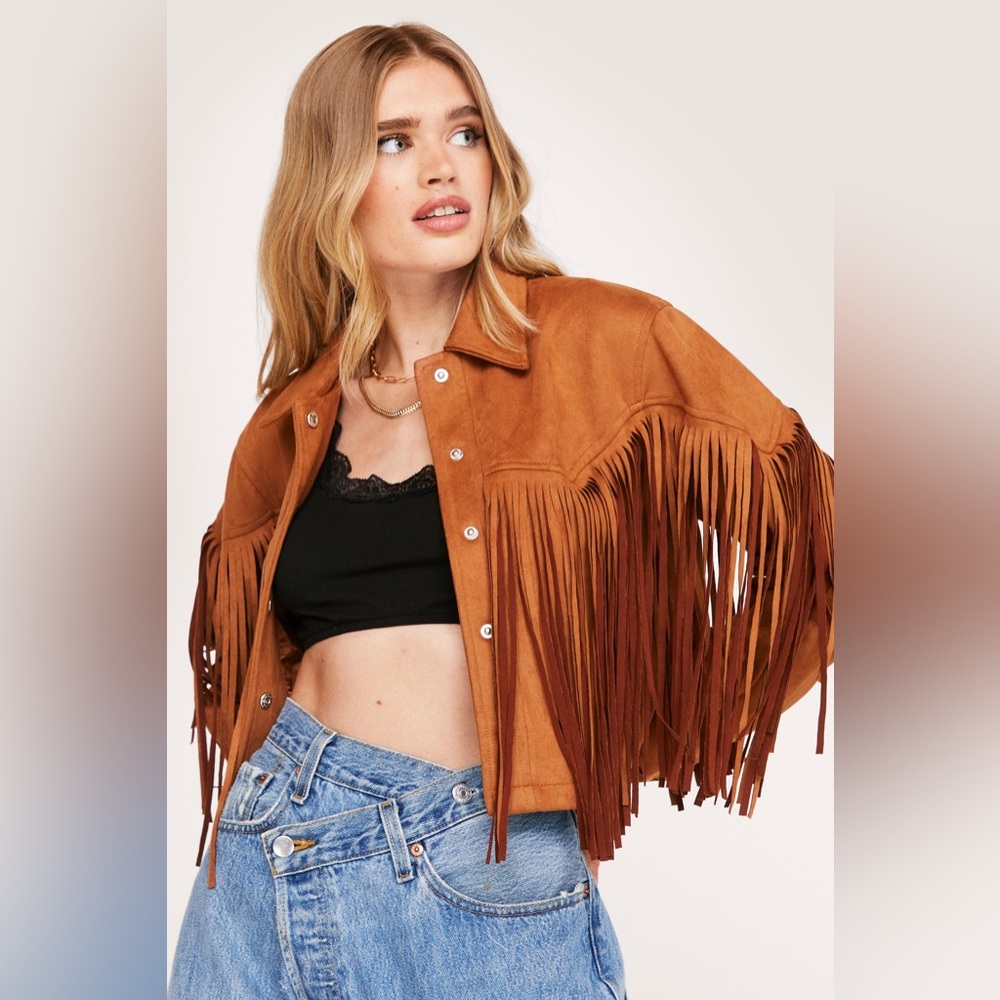 Nasty Gal Fringe Faux Suede Jacket